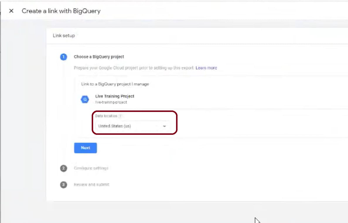 GA4 BigQuery Integration - Data Location | Hevo Data